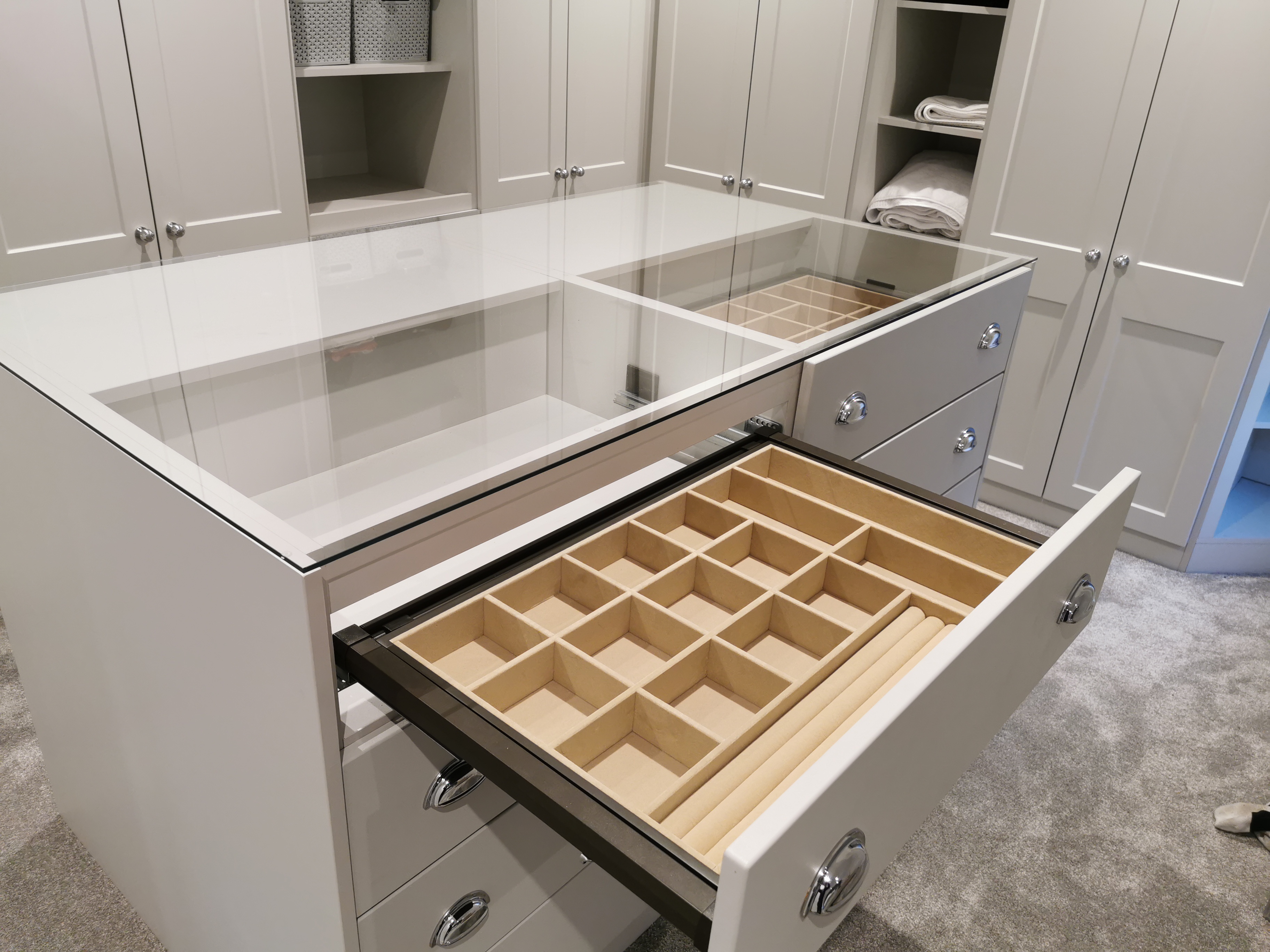 Walk-in Wardrobe with Jewelry Drawers